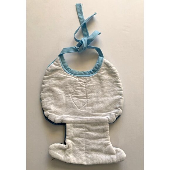 Vintage Handmade Full Body Baby Bib Man Bib Camo Tie One side plush Cute Fun Red - Picture 2 of 2